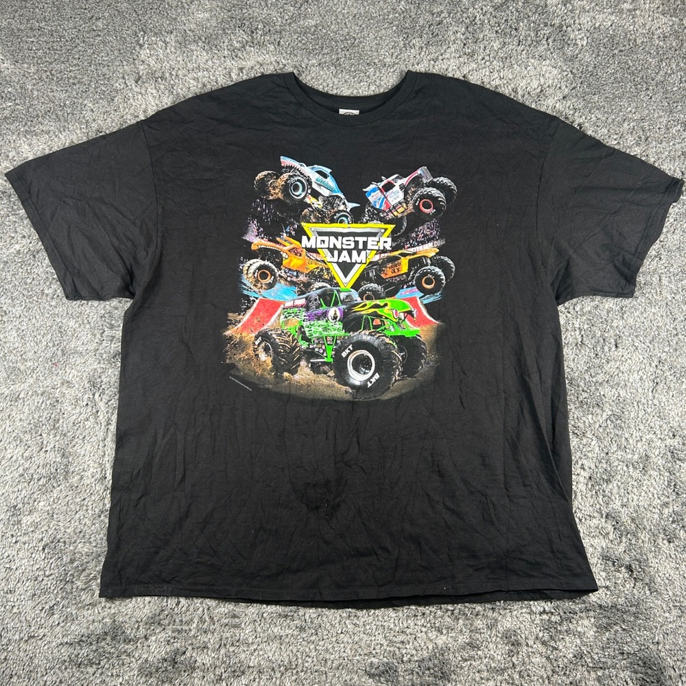 Monster Jam Shirt Mens 3XL Black 2023 World Tour Graphic Grave Digger Truck Tee